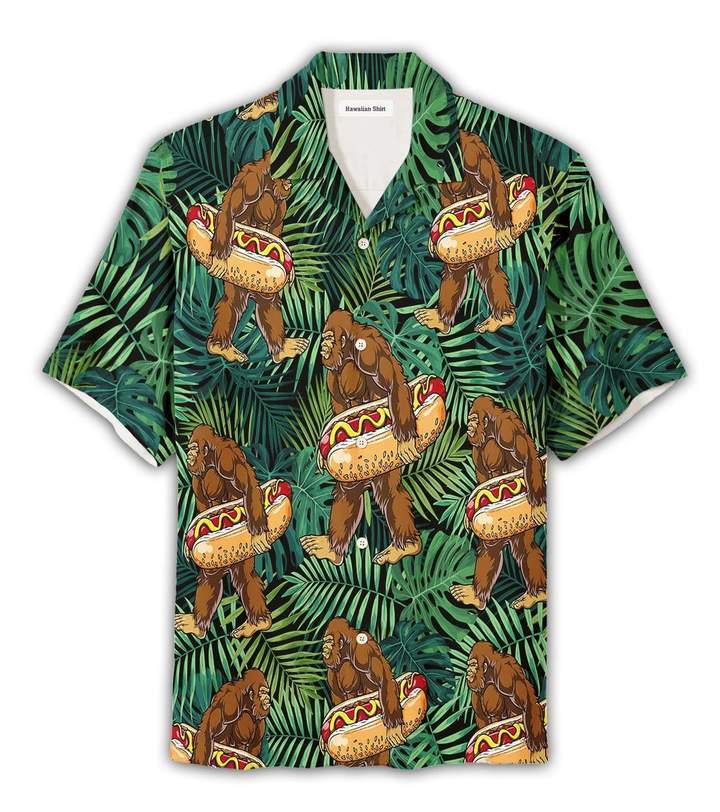 Bigfoot Hotdog Hawaiian Shirt For Men & Women