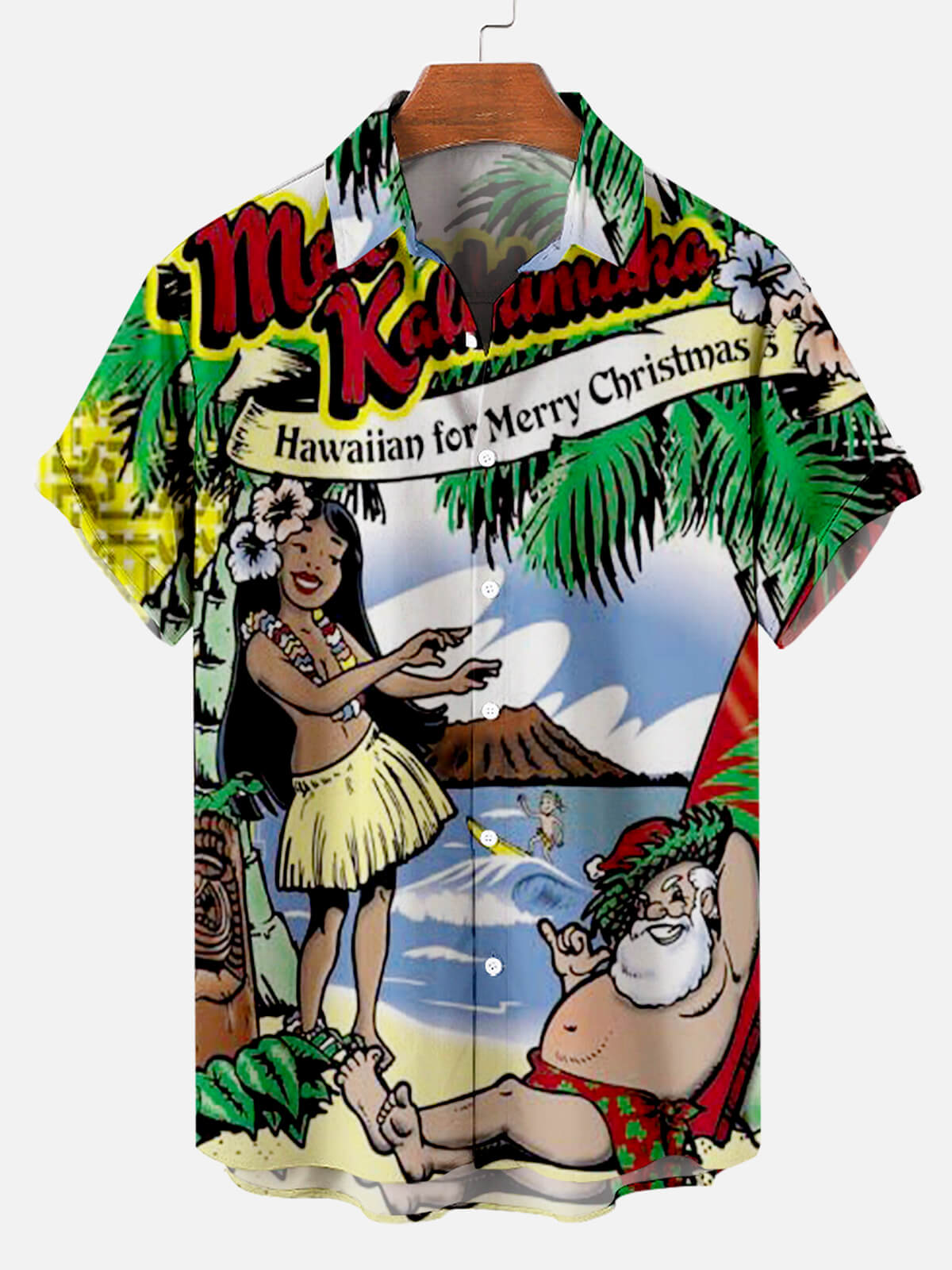 Christmas Girl With Santa Art - For Men And Women - Hawaiian Shirt