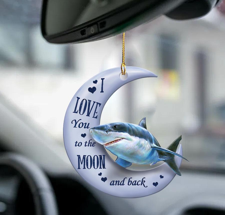 Shark Moon Back Two Sided Ornament - Gift For Oceacn Lover