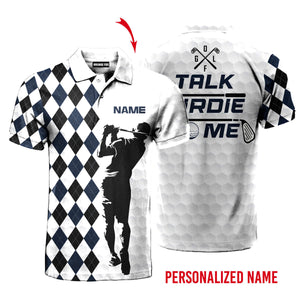 Custom Name Talk Birdie To Me Golf Team Shirt - Men Polo Shirt