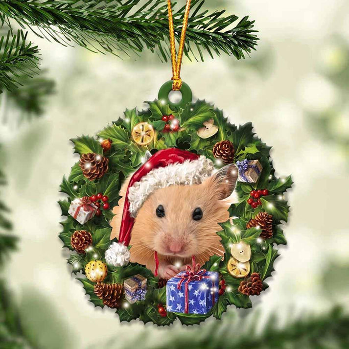 Hamster And Christmas Ornament - Gift For Animal Lover