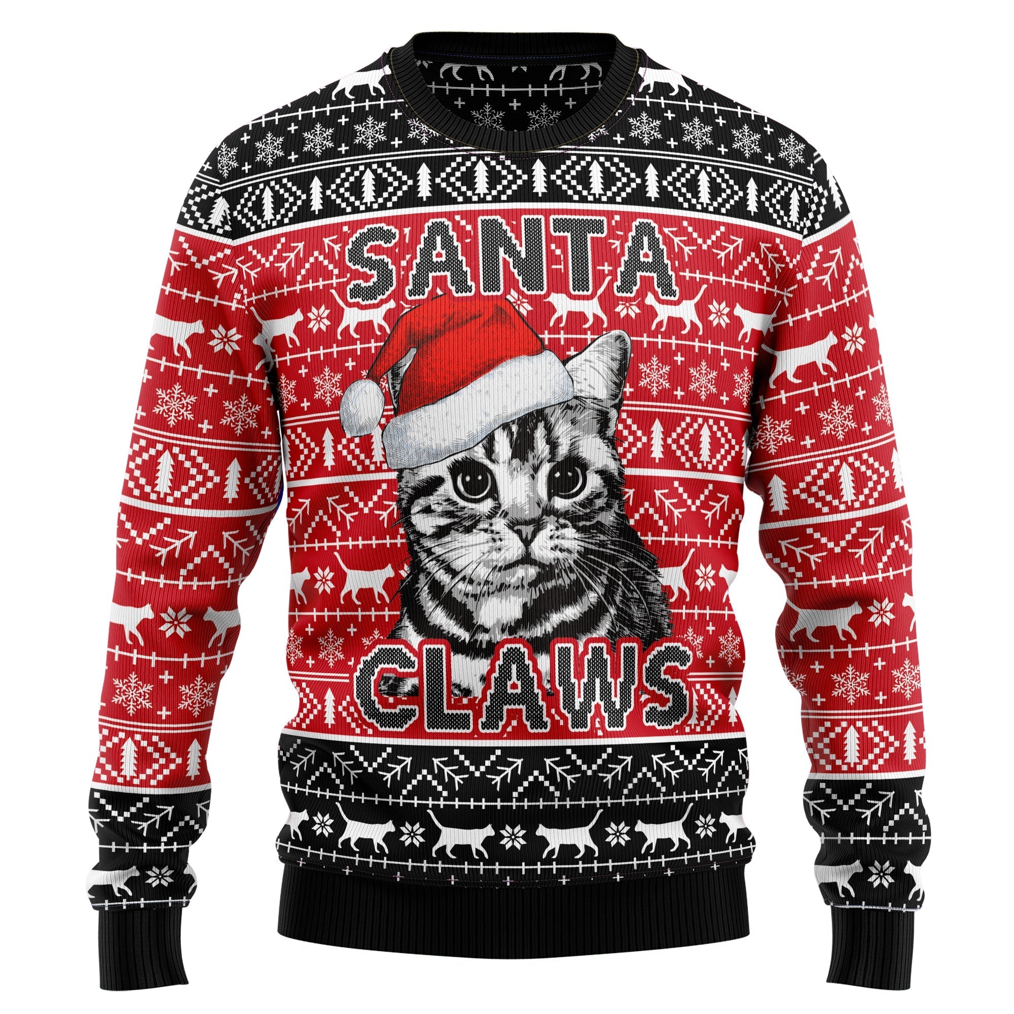 Santa Claws Cat Ugly Christmas Sweater