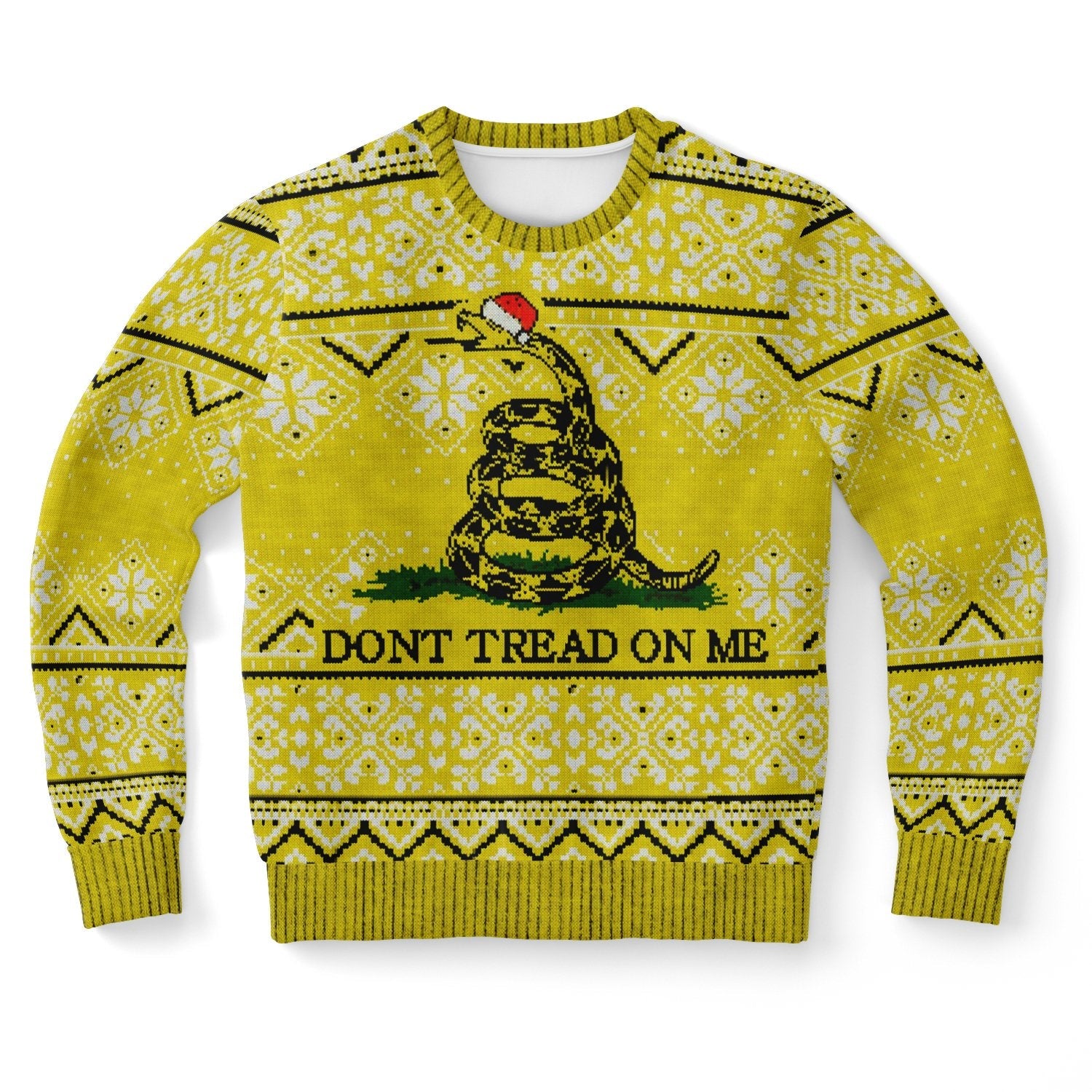 Don't Tread On Me Yellow Ugly Christmas Sweater