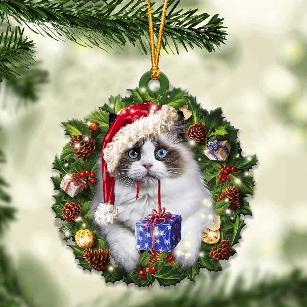 Ragdoll And Christmas Ornament - Gift For Cat Lover