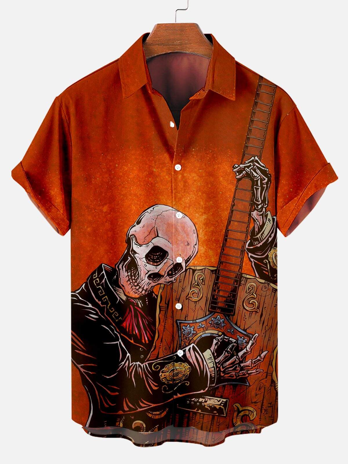 Skull Music Pattern Playing Guitar - Hawaiian Shirt