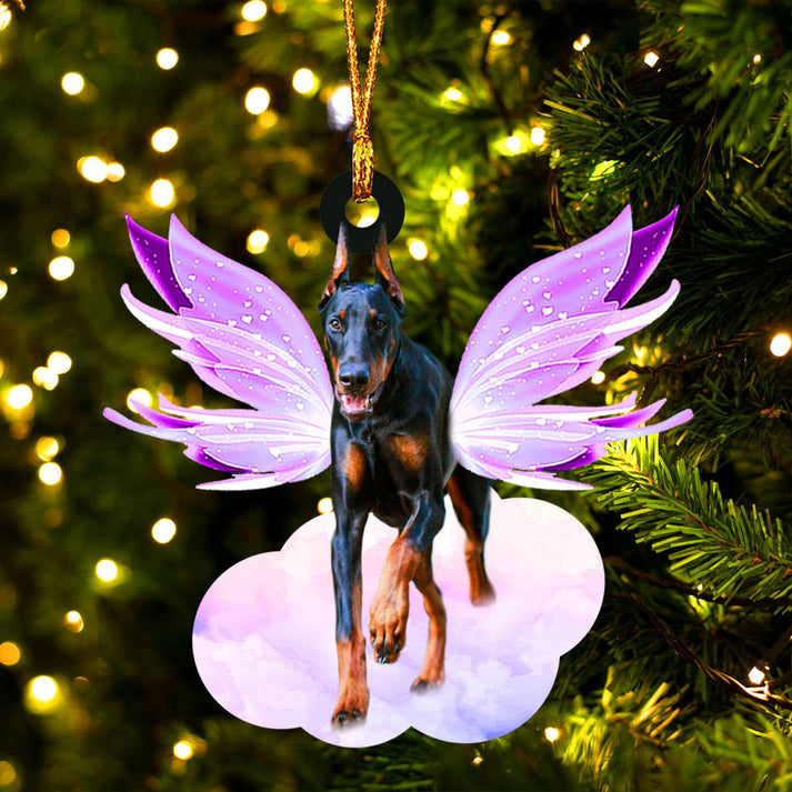 Dobermann And Wings Ornament - Gift For Dog Lover