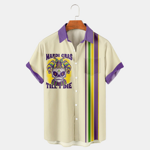 Mardi Gras Till I Die King Skull - Hawaiian Shirt