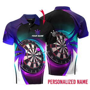 Personalized Dart Player Neon Galaxy Polo Shirt