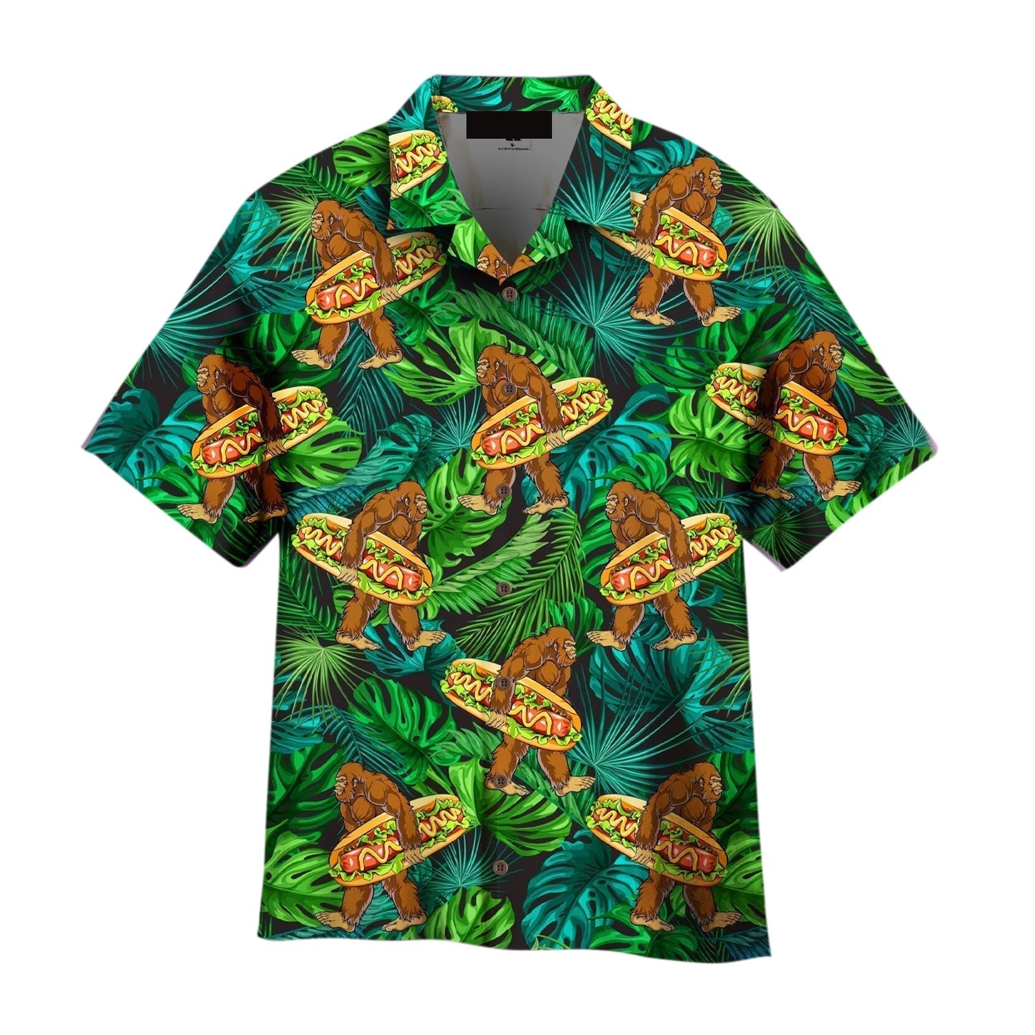 Bigfoot Love Eating Hot Dog Aloha - Gift For Men And Women - Hawaiian Shirt