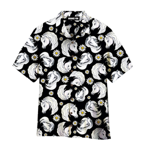 Daisy Horse Black - Gift For Horse Lovers - Hawaiian Shirt 