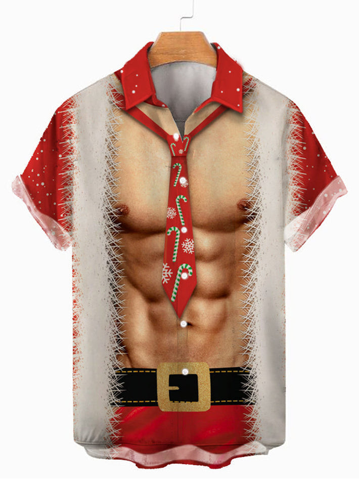 Christmas Muscle Santa Costume Cosplay - Hawaiian Shirt