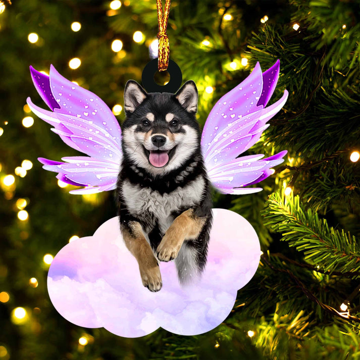 Black And Tan Shiba Inu And Wings Ornament - Gift For Dog Lover