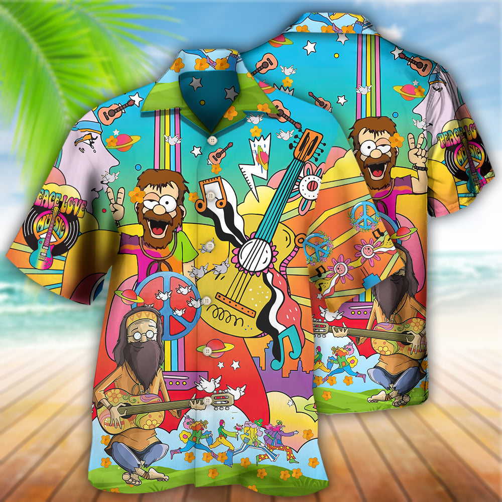 Hippie Peace Life Funny Style - Hawaiian Shirt