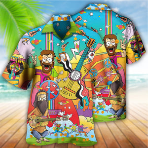 Hippie Peace Life Funny Style - Hawaiian Shirt