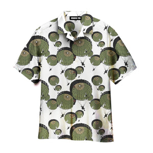 Parachuting Army Parachute Green Umbrella Hawaiian Shirt