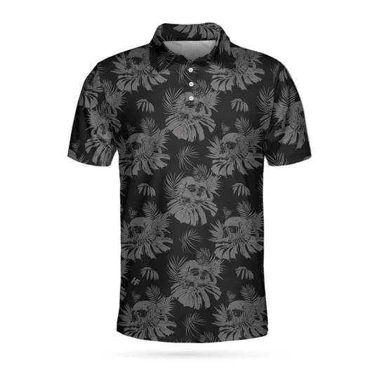 Seamless Skull Goth Polo Shirt For Men