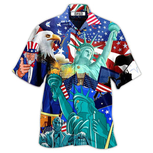 America Eagle Love You Freedom -  Hawaiian Shirt