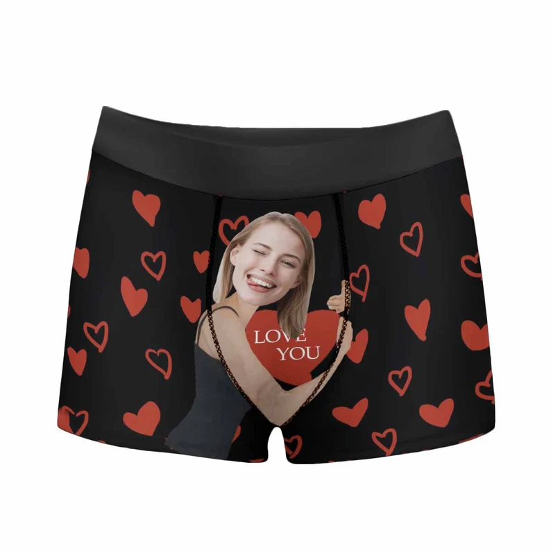 Custom Photo Love You - Gift For Husband, Boyfriend - Personalized Men's Boxer Briefs