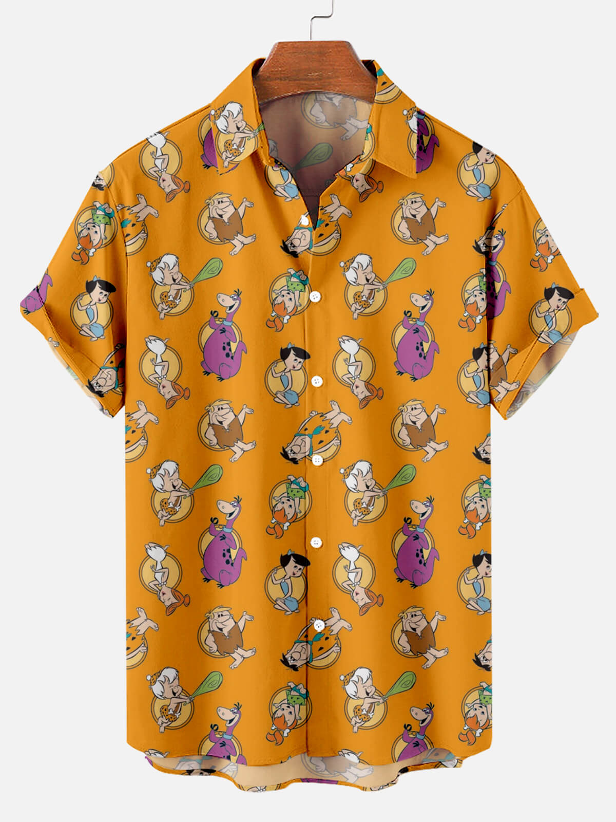 Nostalgic Cartoon Orange Pattern - Hawaiian Shirt