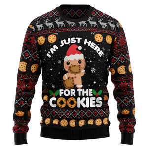 Just Here For The Cookies Ugly Christmas Sweater