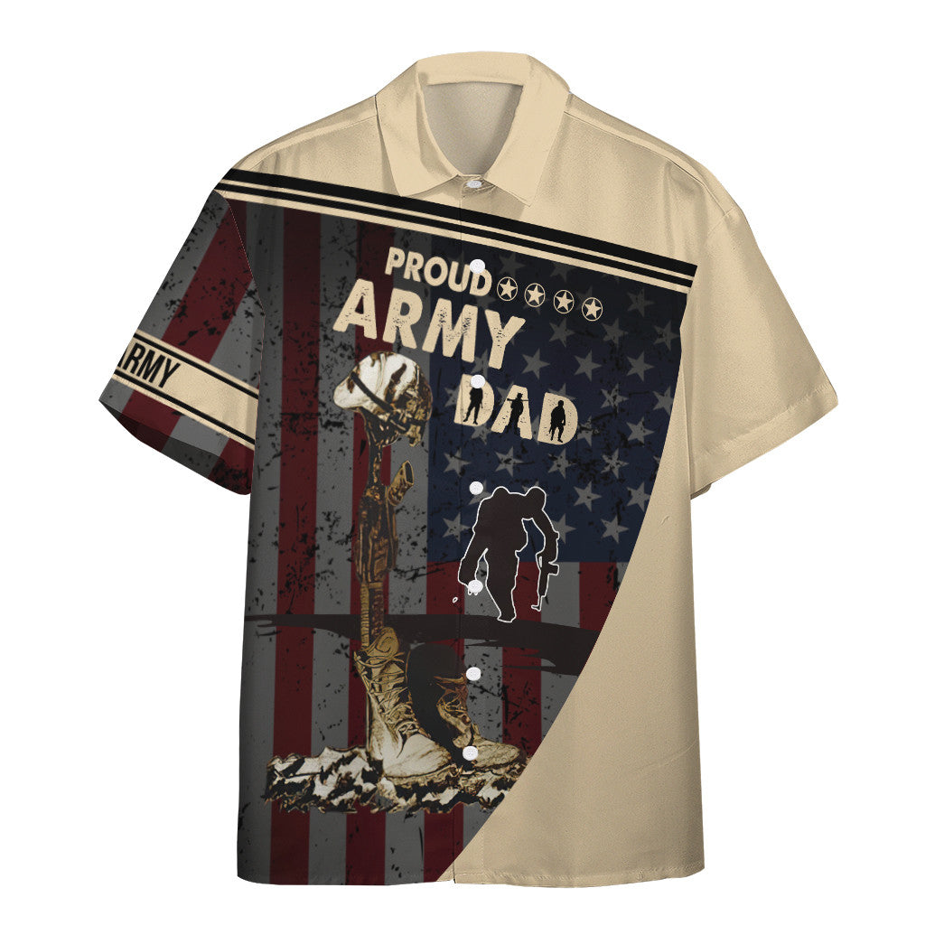 Proud Army Dad Veteran Fathers Day Hawaiian Shirt