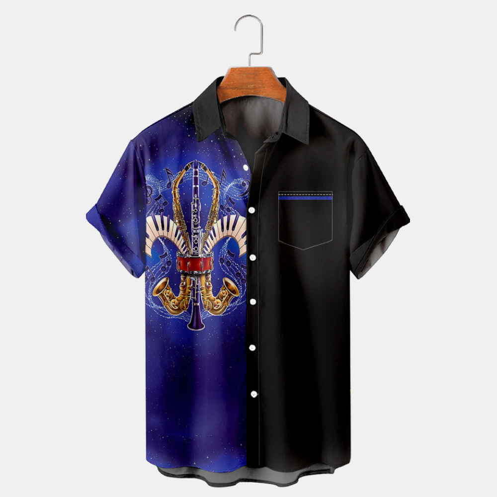 Mardi Gras Music Instrument The Iris Symbol - Hawaiian Shirt