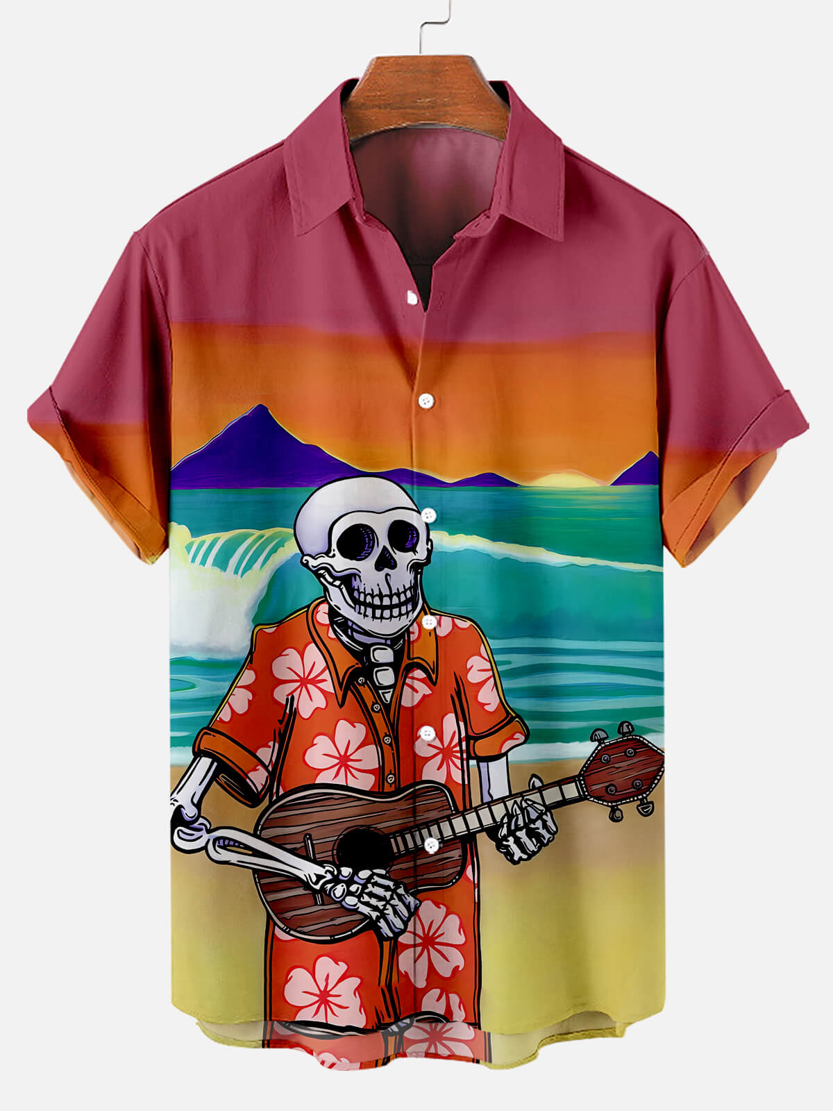 Skull Music In The Beach Pattern  - Hawaiian Shirt