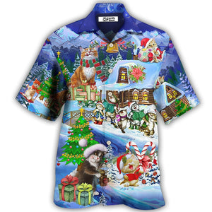 Christmas Cat Santa Love Gift - Hawaiian Shirt