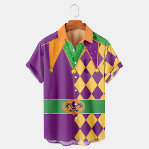 Happy Mardi Gras The Fleurdelis Symbol Cosplay Costume - Hawaiian Shirt