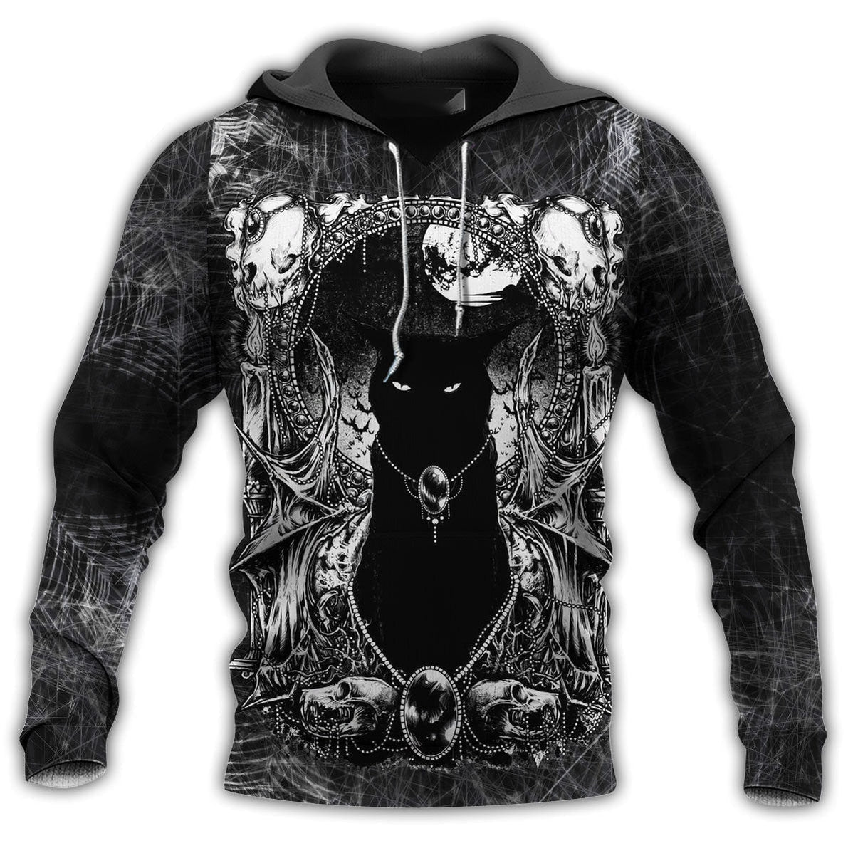 Black Cat Scary Serial Killer Documentaries And Chill - Hoodie]\