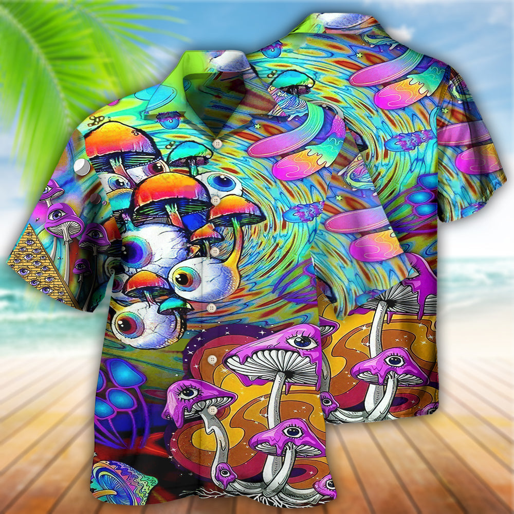 Hippie Mushroom Eyes Color - Hawaiian Shirt