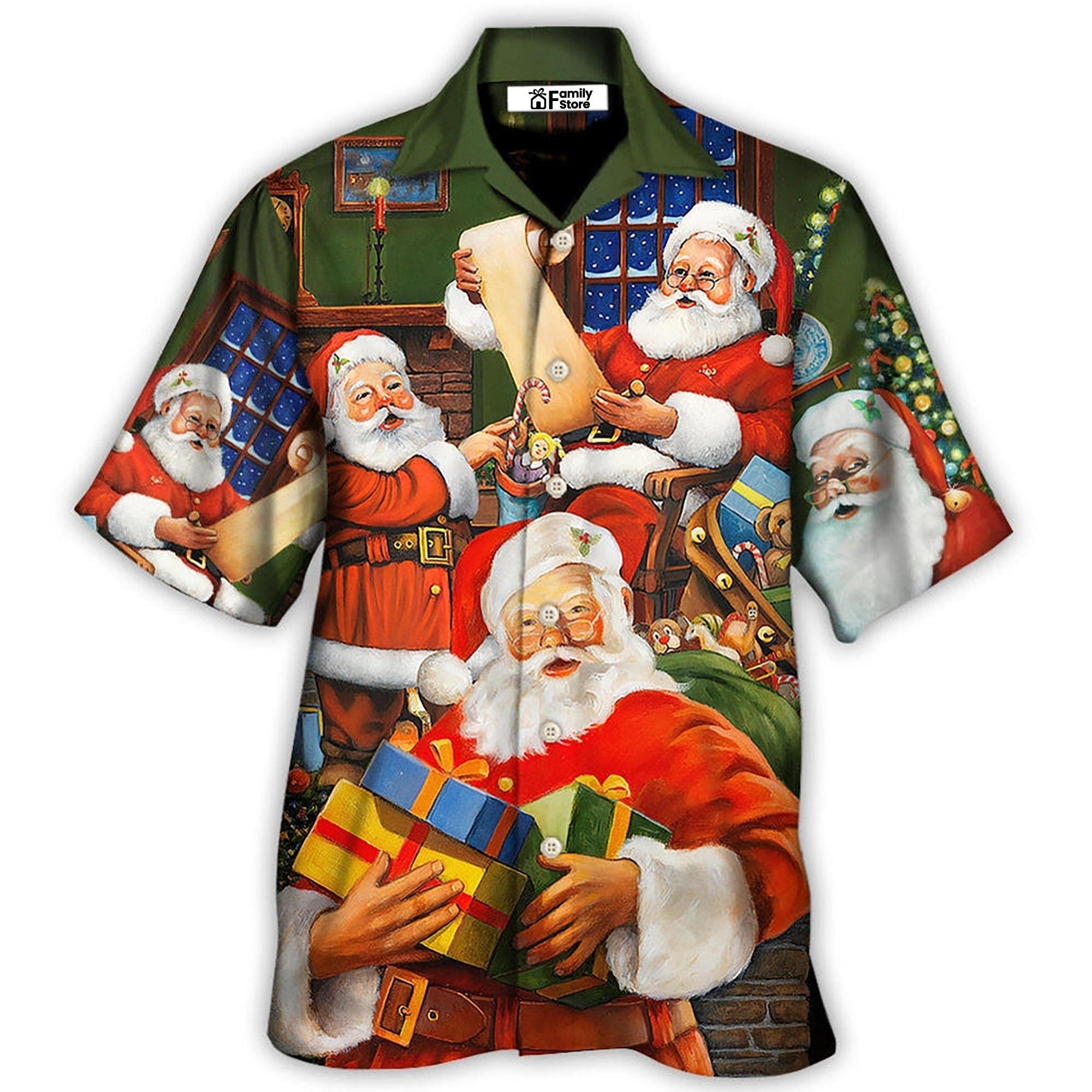 Christmas Santa Claus Art Style - Christmas Gift - Hawaiian Shirt