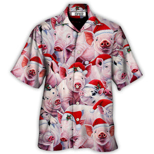 Christmas Piggies Funny Xmas Is Coming Art Style - Hawaiian Shirt