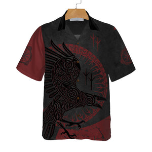 Red And Black Raven Viking Unique - Personalized Hawaiian Shirt