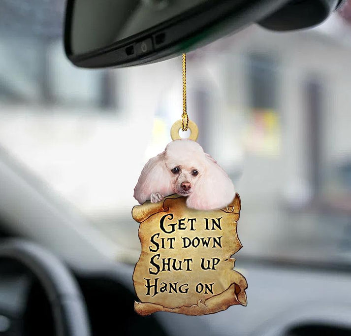 White Poodle Get In Two Sided Ornament - Gift For Dog Lover