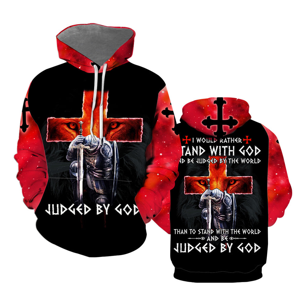 Judged By God Stand With Jesus Red - Hoodie 