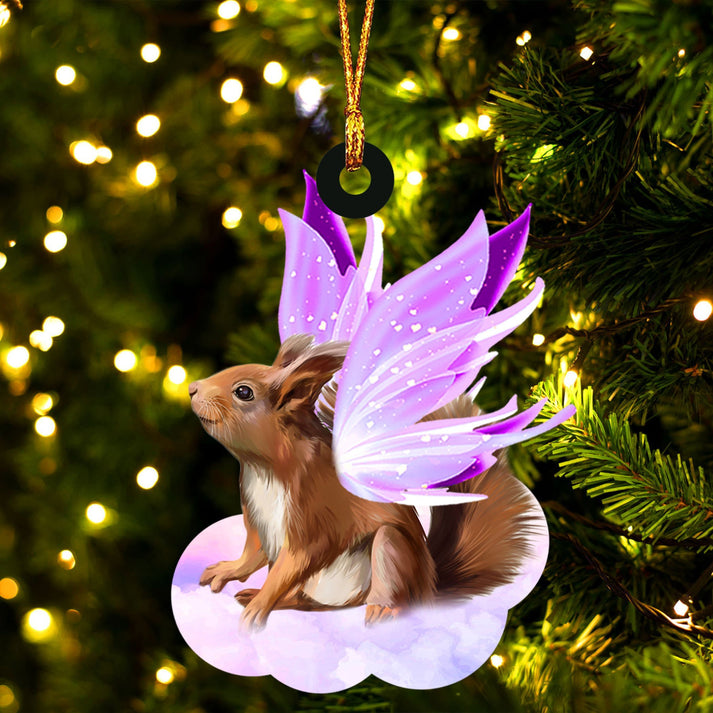 Squirrel And Wings Ornament - Gift For Animal Lover