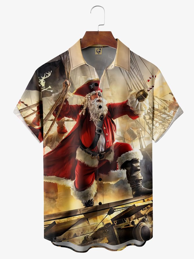 Christmas Pirate Santa - For Men And Women - Hawaiian Shirt