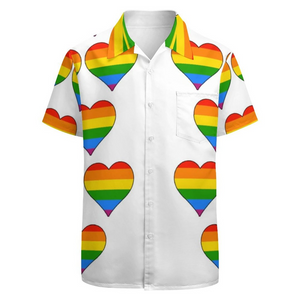 LGBT Rainbow Heart Gay Pride Cute Vintage - Hawaiian Shirt