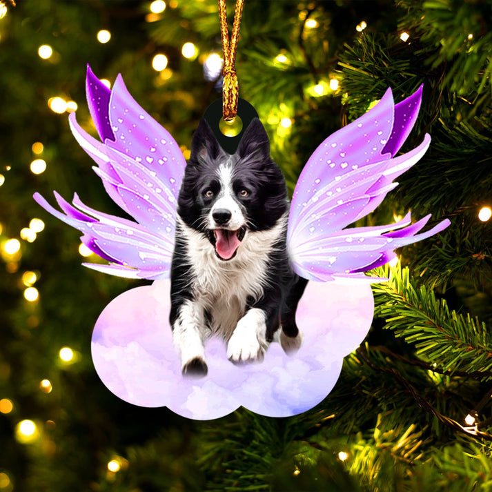 Border Collie And Wings Ornament - Gift For Dog Lover