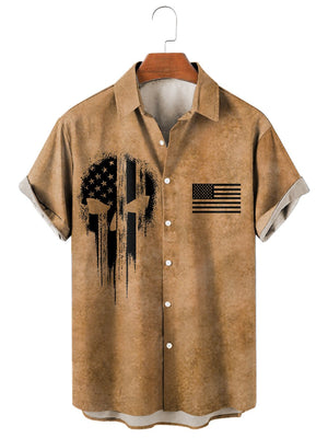 Independence Day Skull Breathable - Hawaiian Shirt