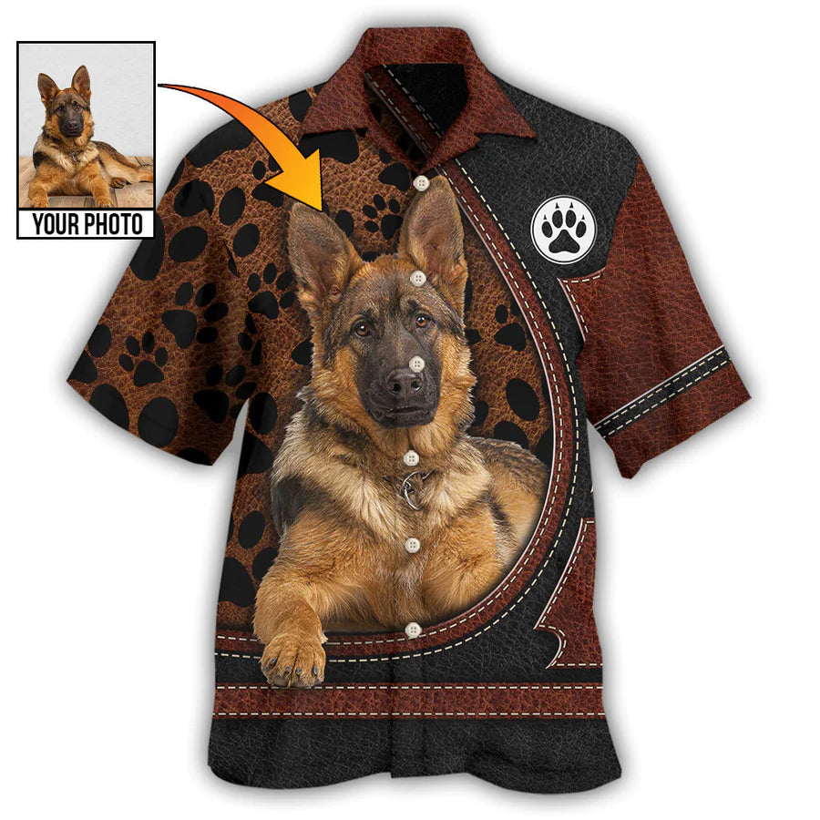 Custom Photo German Shepherd Various Style - Gift For Dog Lovers - Personalized Hawaiian Shirt