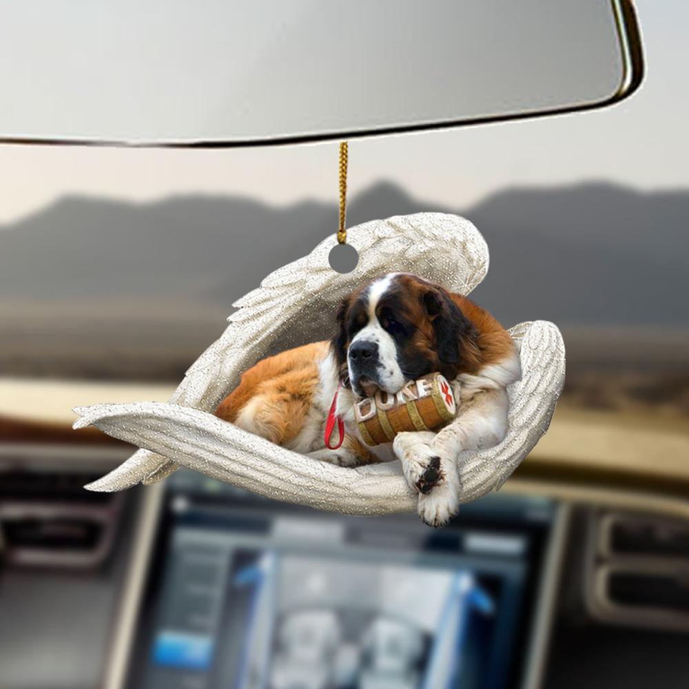 St Bernard Sleeping Angel Ornament - Gift For Dog Lovers