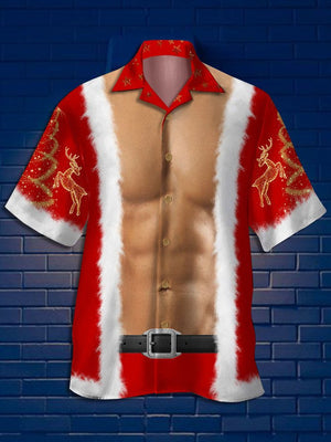 Christmas Santa Claus With Abs - Costume Cosplay Hawaiian Shirt