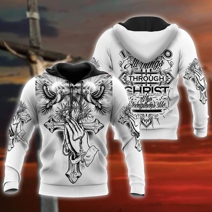 Jesus And Pigeon Black White - Hoodie