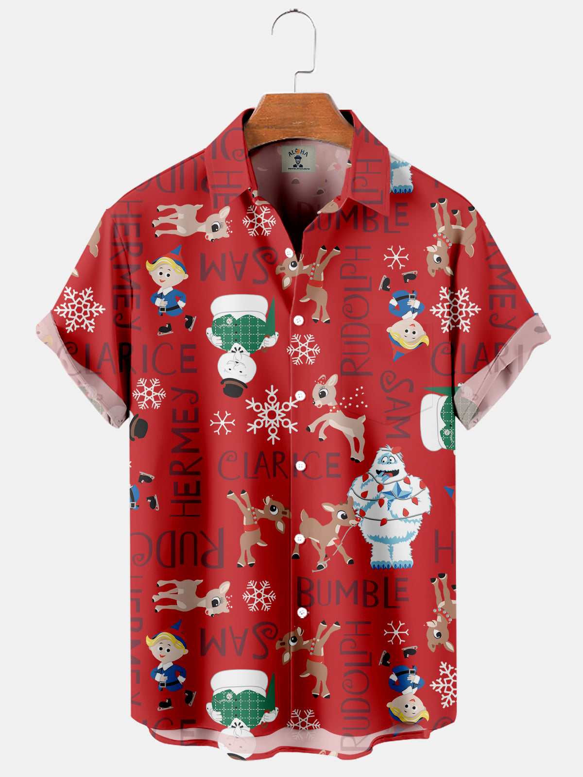 Christmas Cute Elk And Snow Monster - Hawaiian Shirt