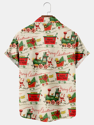 Christmas Fun Train Santa Claus Happy New Year - Hawaiian Shirt