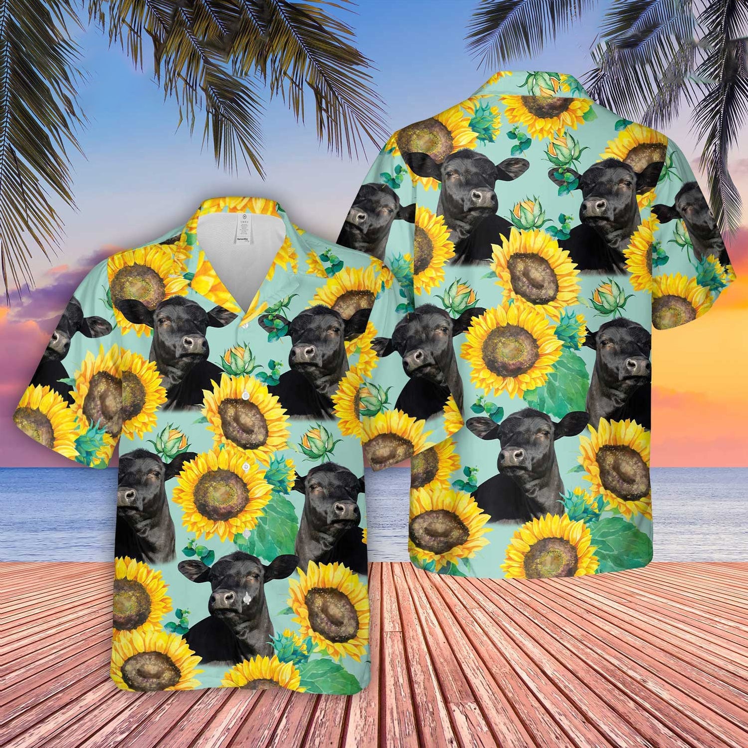 Unique Black Angus Happiness - Hawaiian Shirt