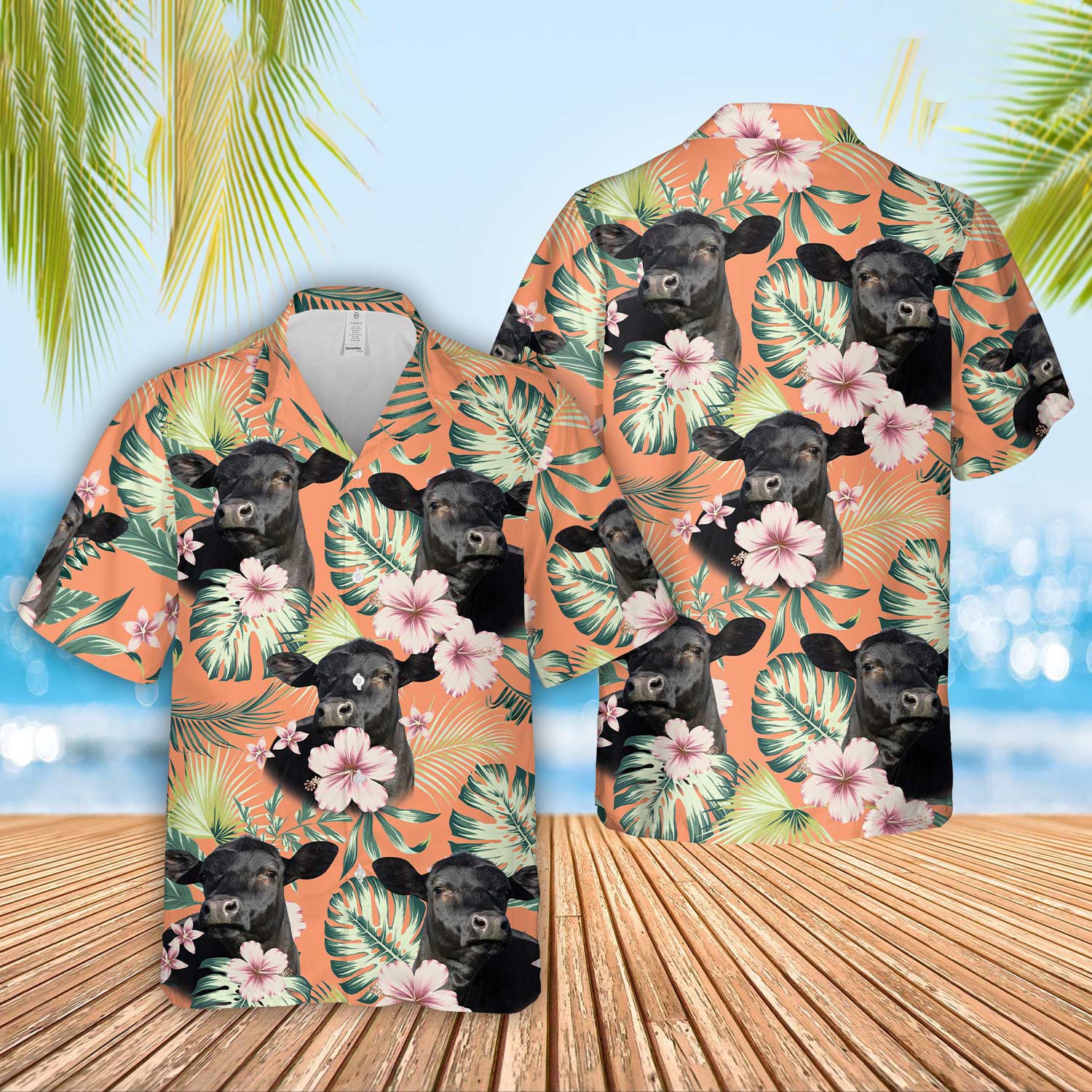 Unique Black Angus Happiness - Hawaiian Shirt