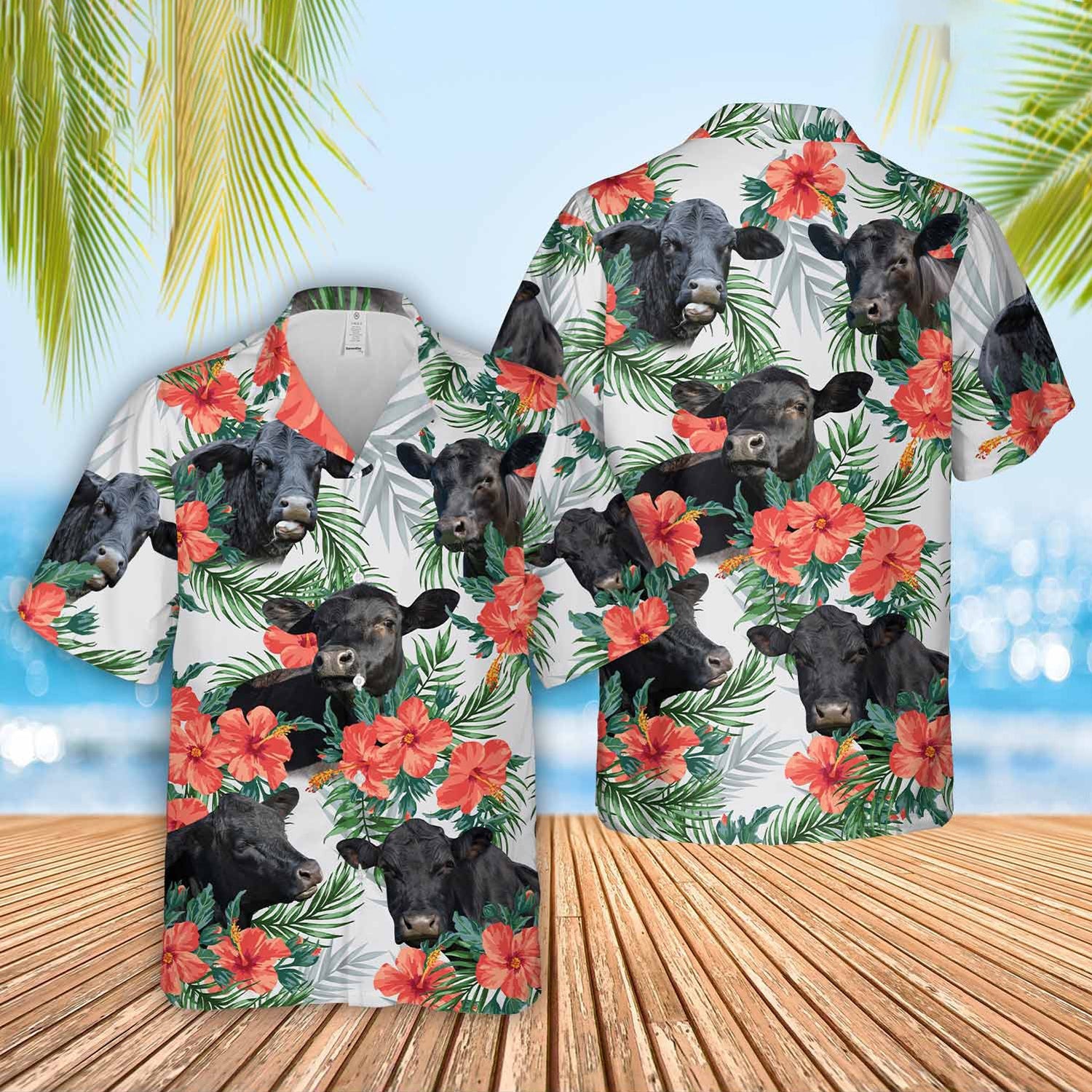 Unique Black Angus Happiness - Hawaiian Shirt